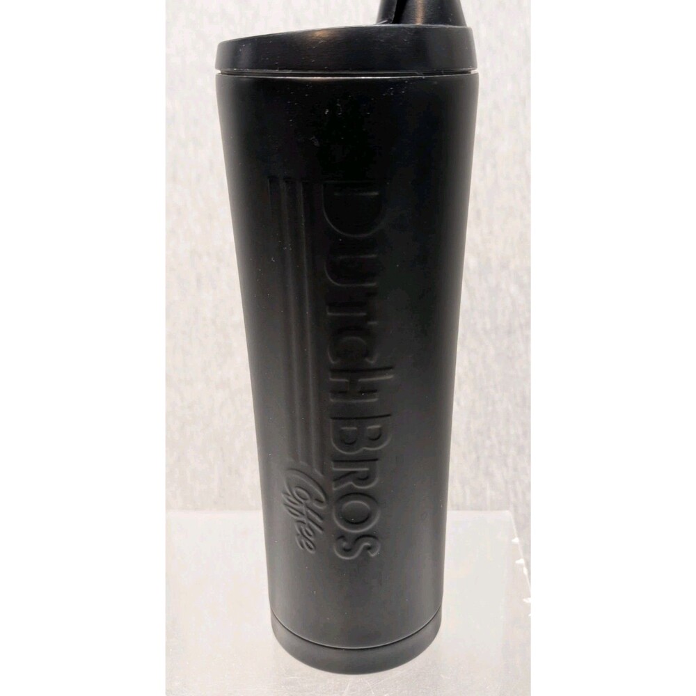 Dutch Flow Steel Insulated 20 oz Bottle -Black Bottle, Black Writing - Some Wear